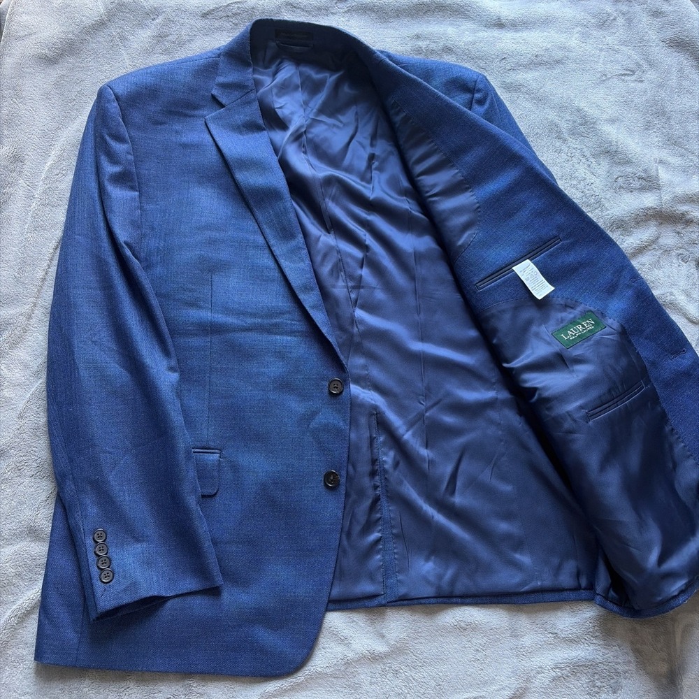 Lauren Ralph Lauren Mens 50R Blue Linen Blend Summer Blazers Sport Coats Formal‎